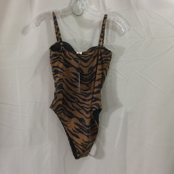 NEW Relleciga Animal Print 1 Piece Swimsuit S Adjustable Straps Removable Cups - Picture 4 of 6